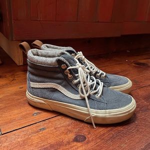 Blue Corduroy Hi Top Vans - 6.5W